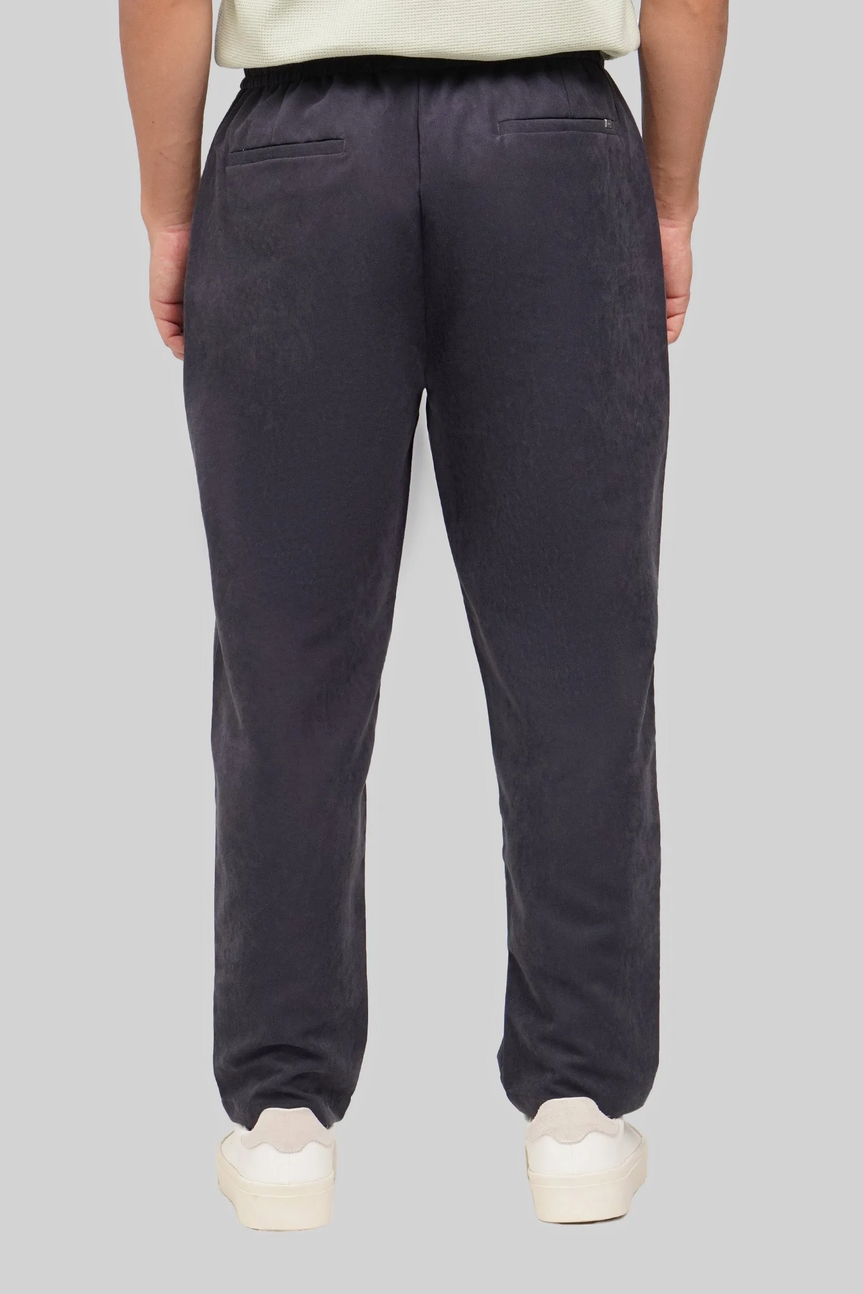 Suede Feel Tapered Pull Up Trousers