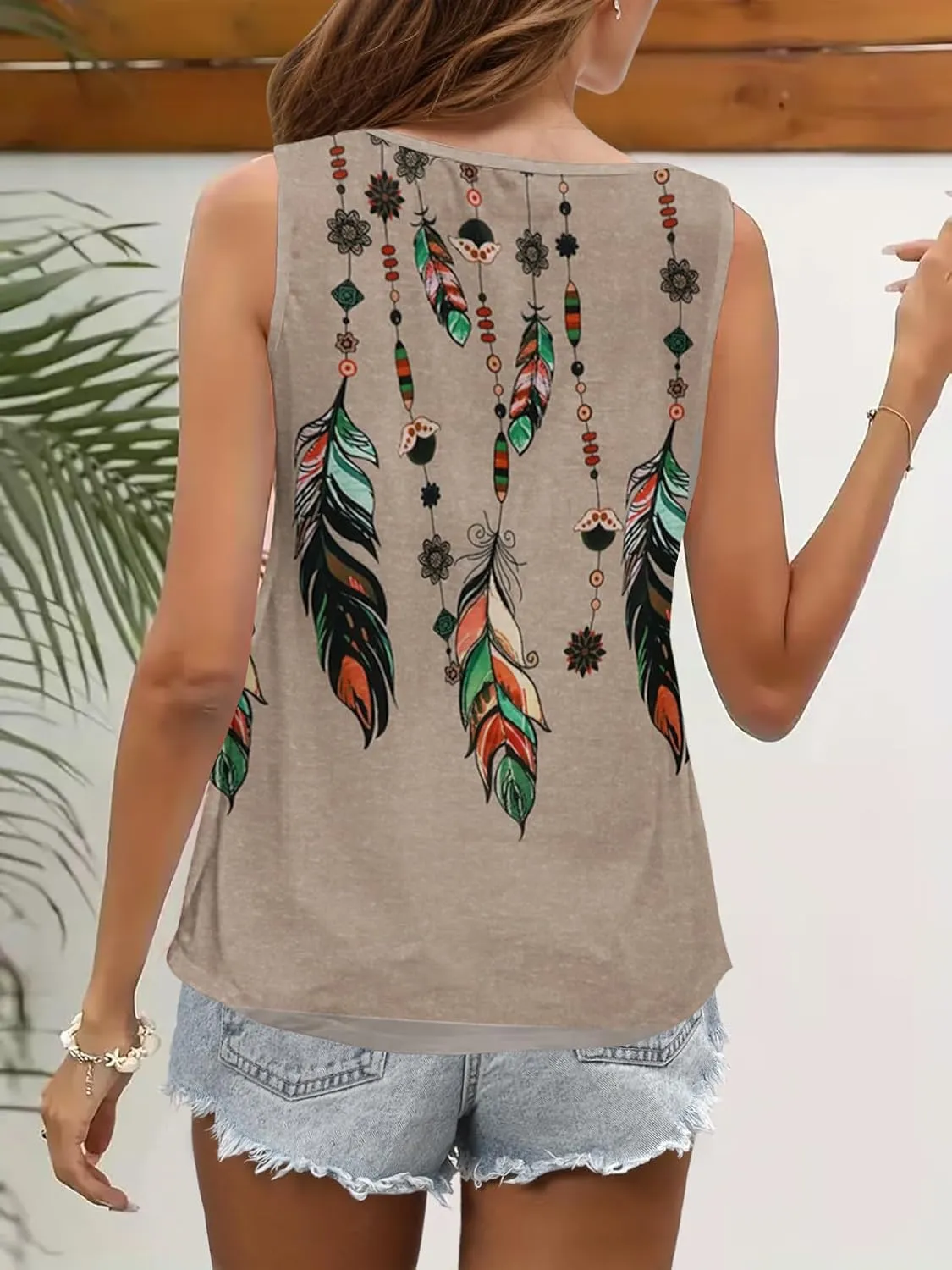 Summer Tank Tops for Women Pleated Square Neck O Ring Shoulder Sleeveless Shirts Casual Loose Fit Trendy Blouses