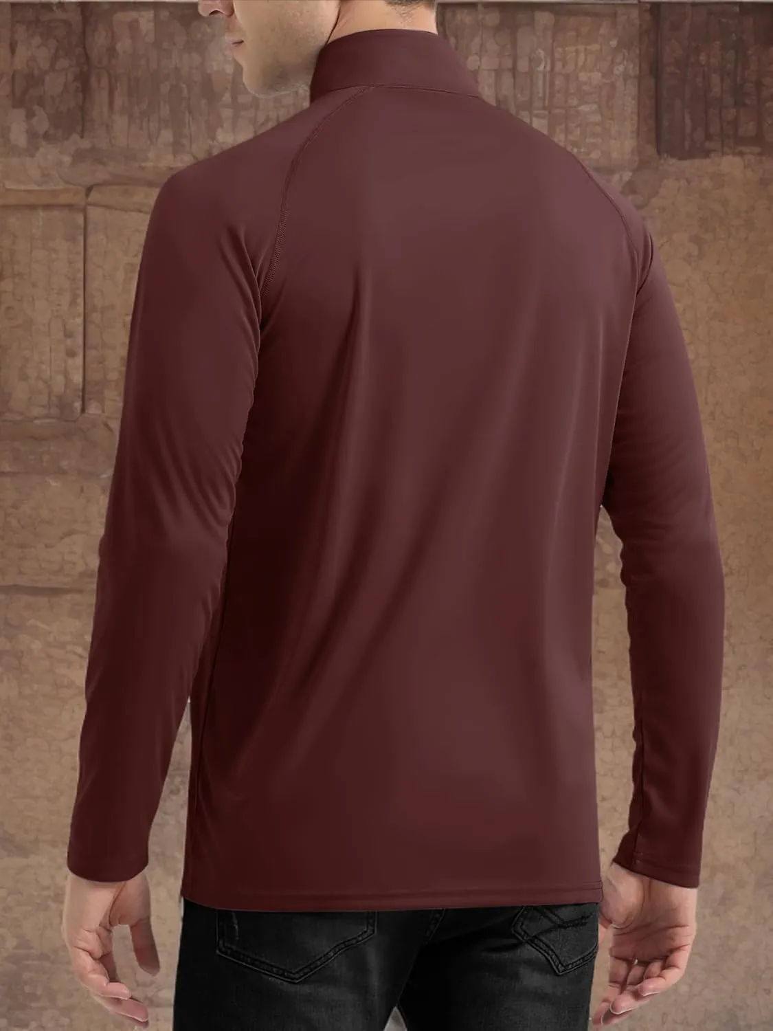 TACVASEN Men's Long Sleeve Athletic Shirts 1/4 Pullover Zip Sun Protection Rash Guard UPF 50  Outdoor Running T-Shirts