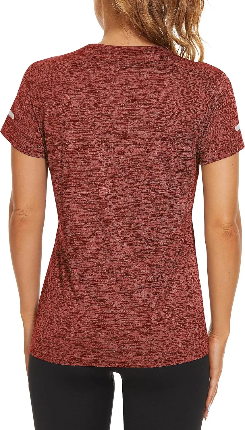 TACVASEN Women's Athletic T Shirts Short Sleeve Quick Dry Hiking Shirts Crew Neck Running Workout Tops Fitness