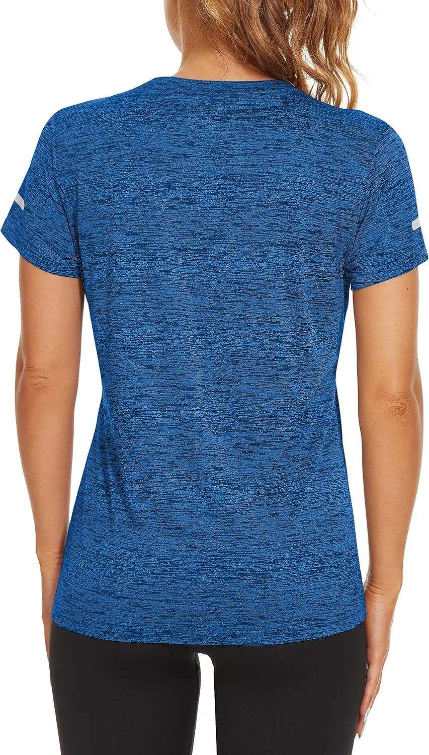 TACVASEN Women's Athletic T Shirts Short Sleeve Quick Dry Hiking Shirts Crew Neck Running Workout Tops Fitness