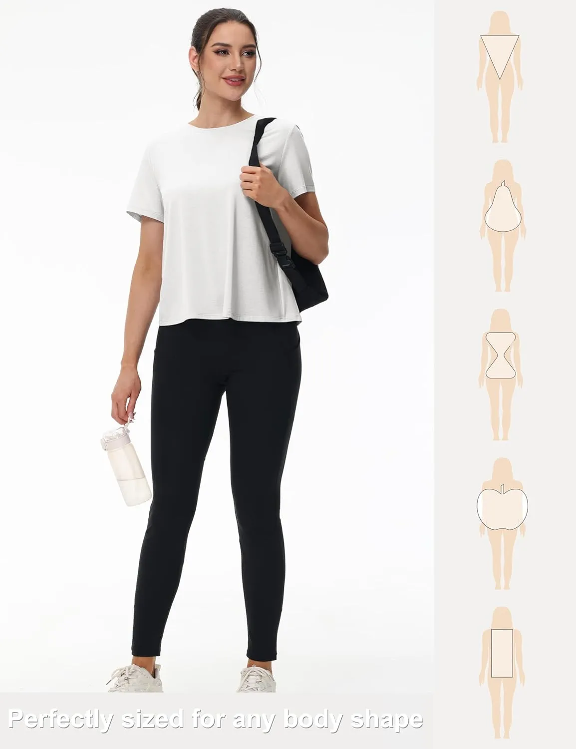 TACVASEN Workout Tops for Women Short Sleeve Cropped Split Back Athletic Shirts Breathable Exercise Running Gym Shirts