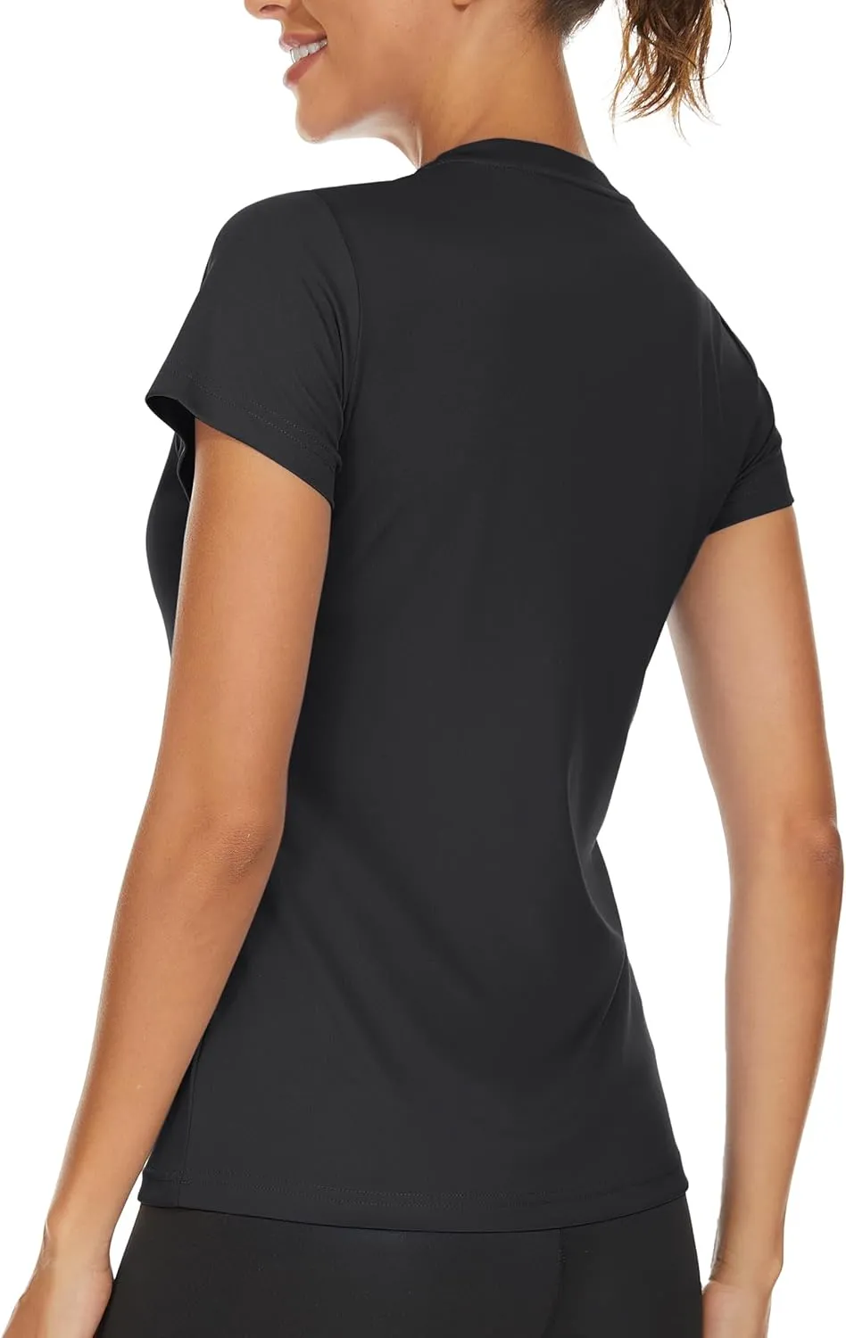 TACVASEN Workout Tops for Women UPF 50  Sun Protection V-Neck T Shirts Short Sleeve Quick Dry Athletic Running Shirts