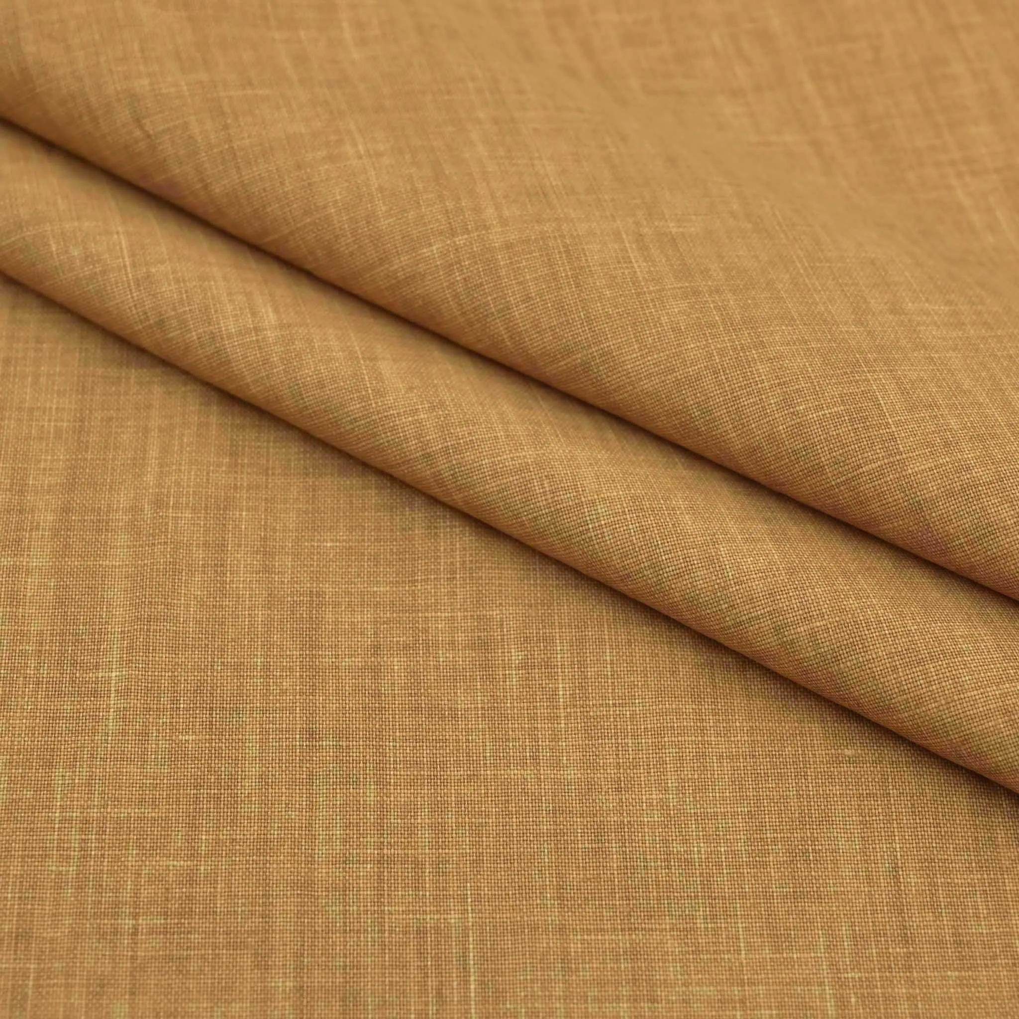 Tan Printed Linen Fabric  98624