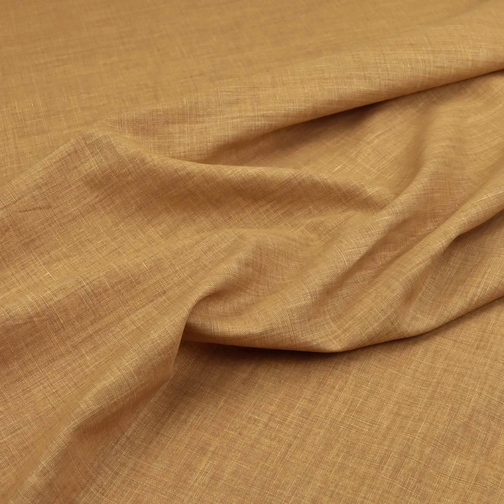 Tan Printed Linen Fabric  98624