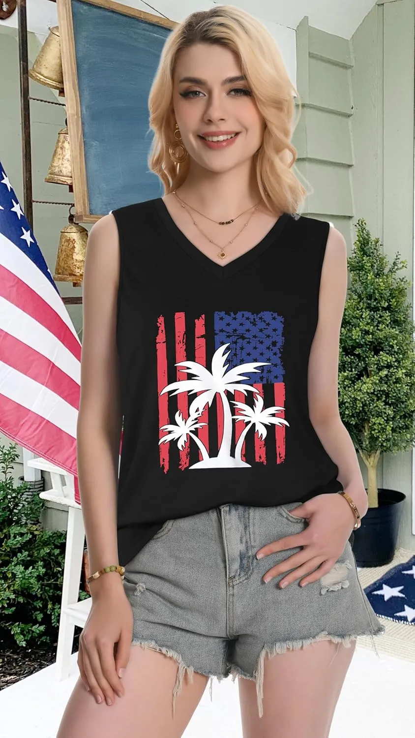 Tank Top for Women V Neck Summer Sleeveless T Shirt Tunic Casual Loose Fit Blouses