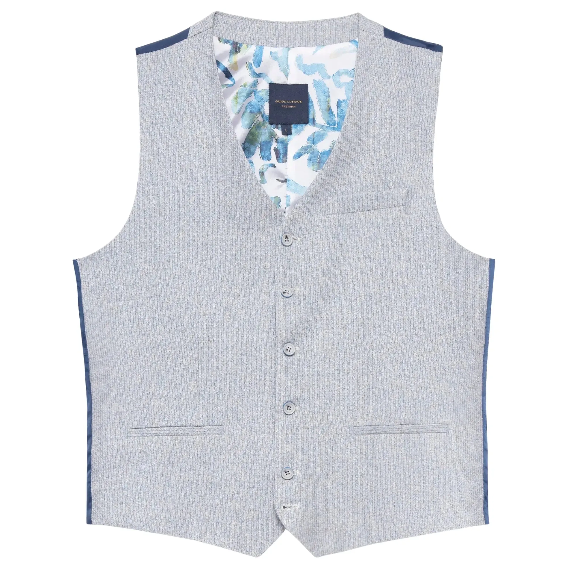 Textured Suit Waistcoat - Blue