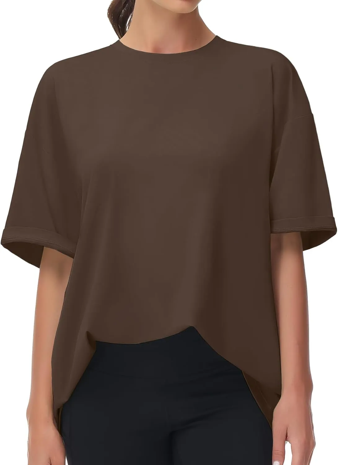 THE GYM PEOPLE Women's Casual Oversized T-Shirts Summer Crewneck Short Sleeve Workout Basic Tee Tops