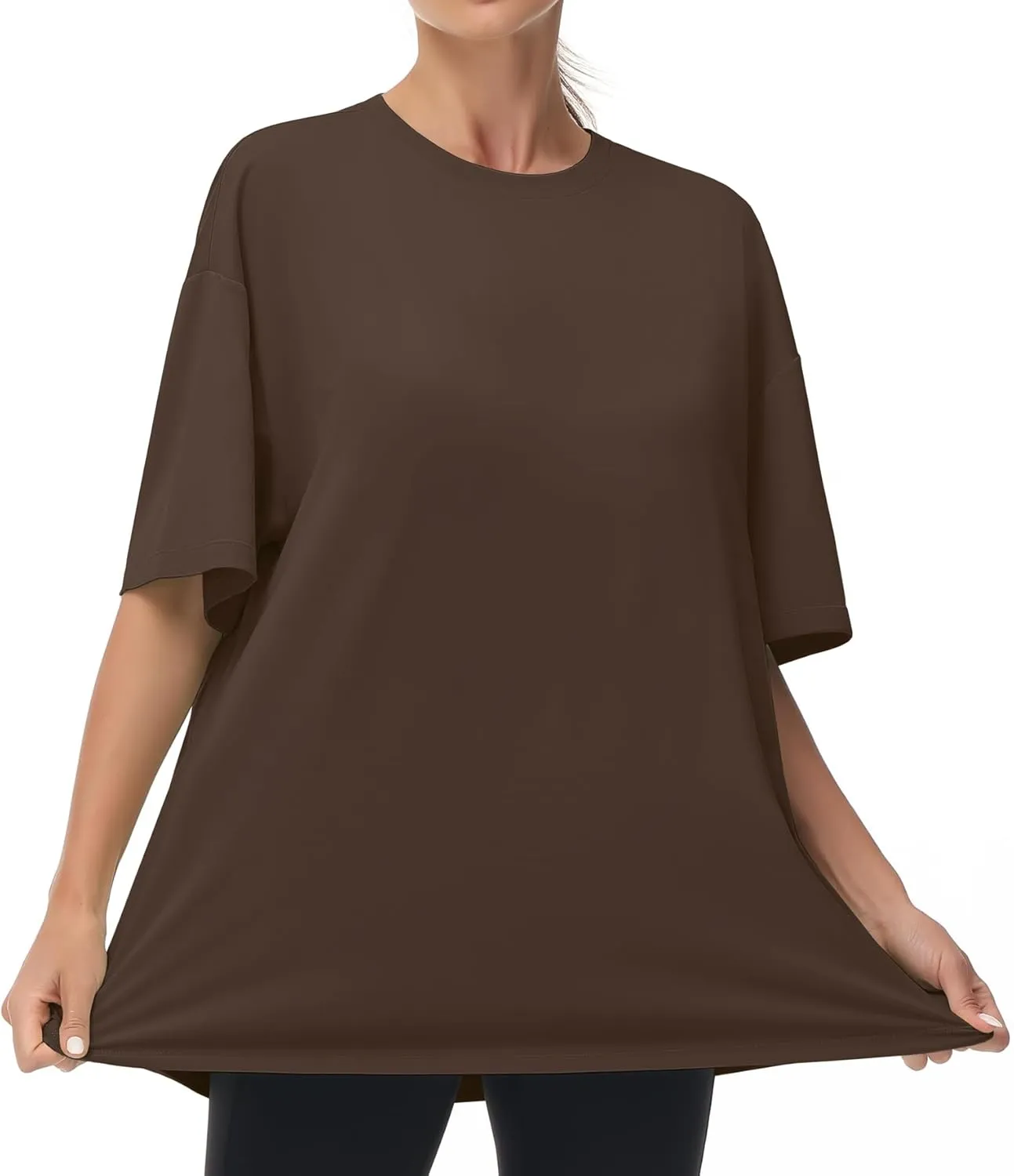 THE GYM PEOPLE Women's Casual Oversized T-Shirts Summer Crewneck Short Sleeve Workout Basic Tee Tops