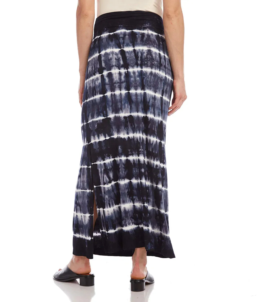 Tie Dyed Navy Maxi Skirt