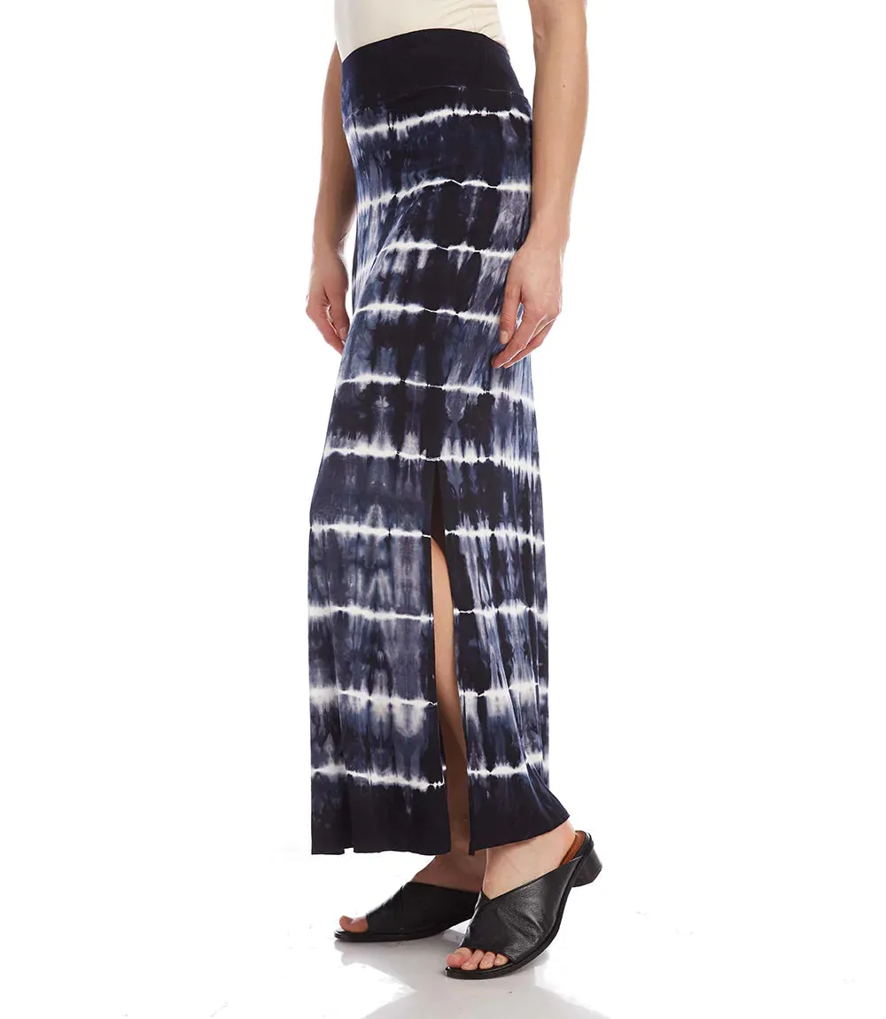 Tie Dyed Navy Maxi Skirt