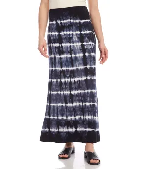 Tie Dyed Navy Maxi Skirt