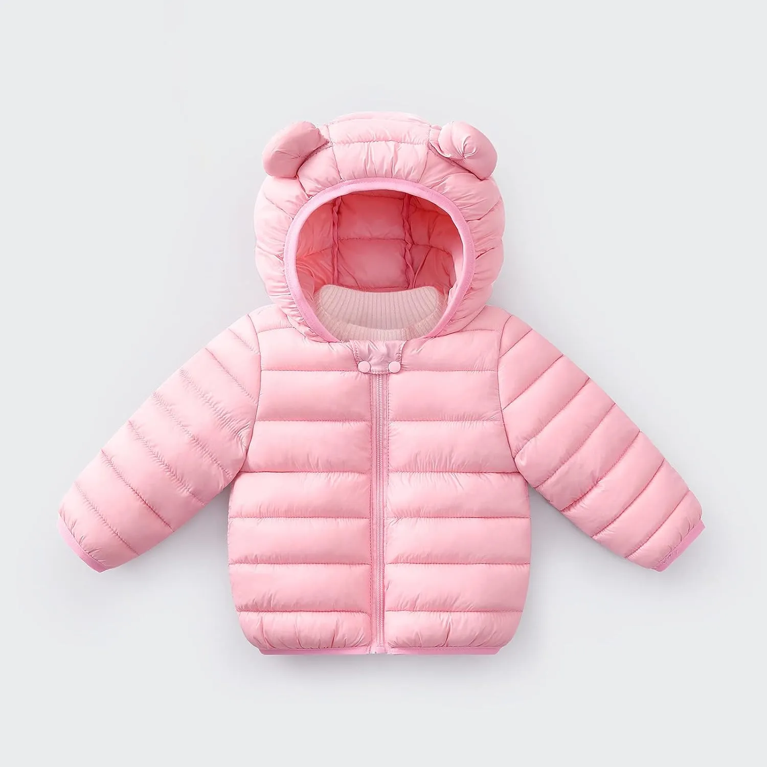 Toddler Baby Boys Girls Puffer Jacket Newborn Warm Cotton Padded Jacket Winter Bear Ears Hooded Coat