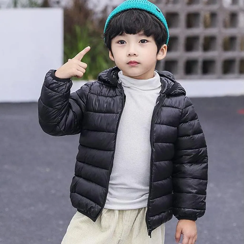 Toddler Baby Boys Girls Puffer Jacket Newborn Warm Cotton Padded Jacket Winter Bear Ears Hooded Coat