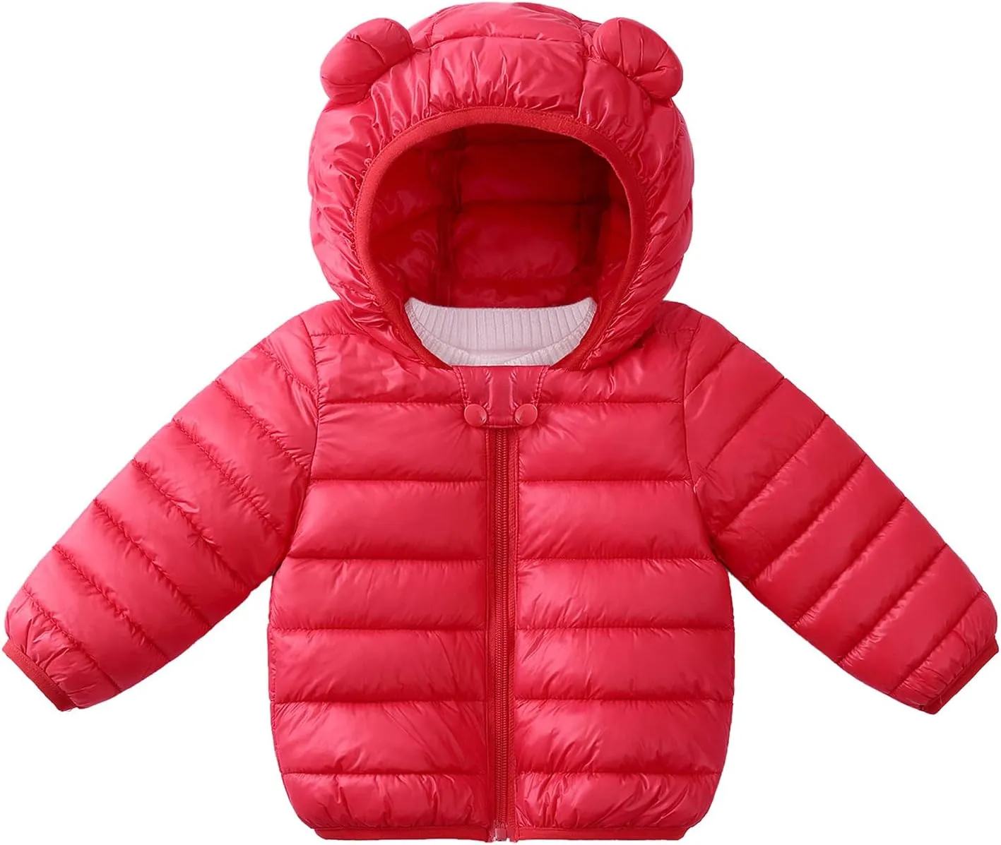 Toddler Baby Boys Girls Puffer Jacket Newborn Warm Cotton Padded Jacket Winter Bear Ears Hooded Coat
