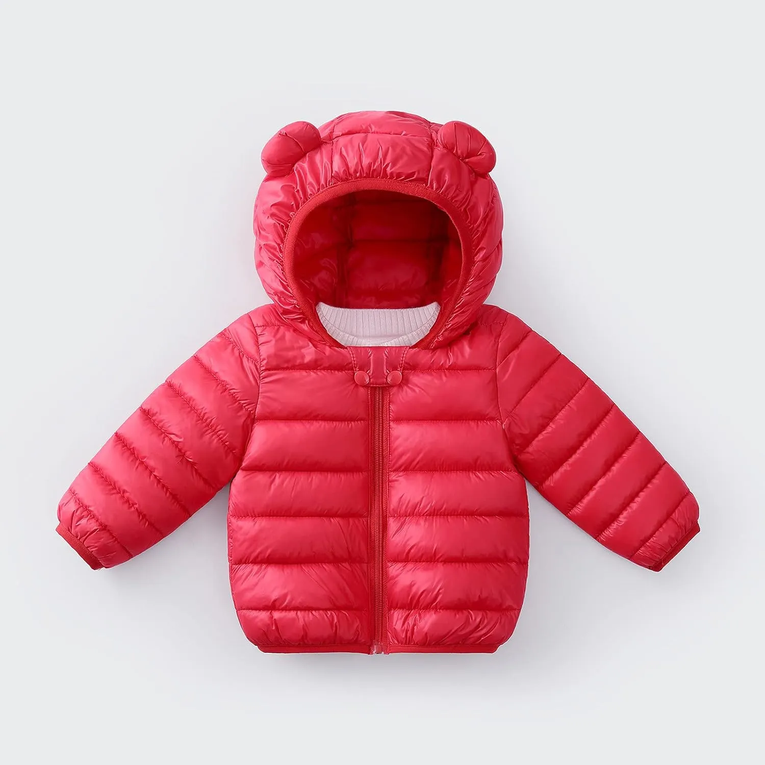 Toddler Baby Boys Girls Puffer Jacket Newborn Warm Cotton Padded Jacket Winter Bear Ears Hooded Coat