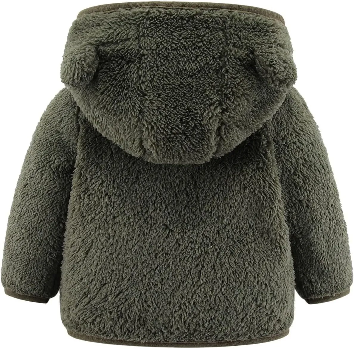 Toddler Boys Girls Winter Down Coat Soft Cotton Padded Jacket Cute Cartoon Bear Ears Thick Hooded Jacket