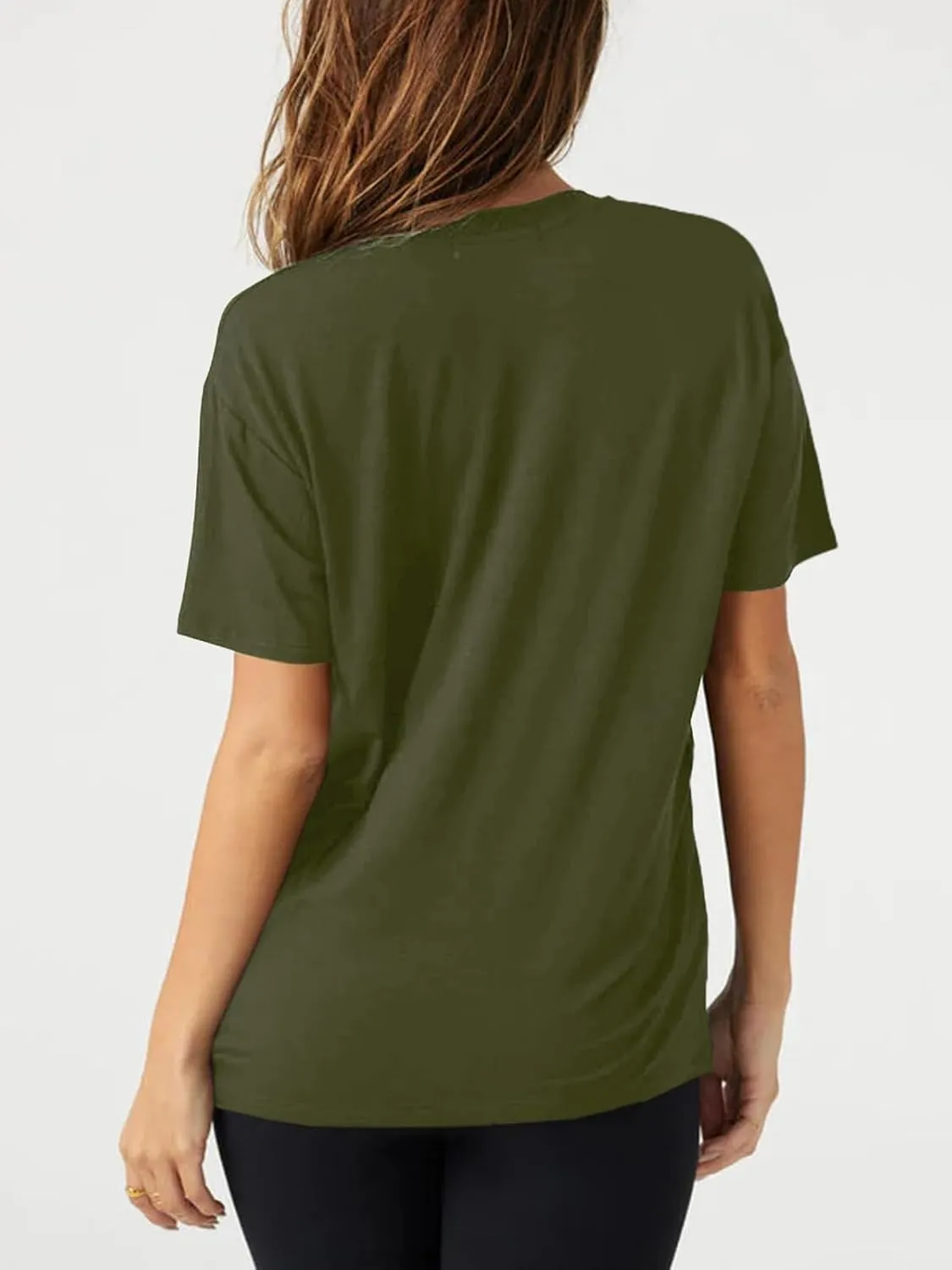 UNCLECAT Womens Deep V-Neck T Shirts Sexy Short Sleeve Tops Summer Oversized Tee