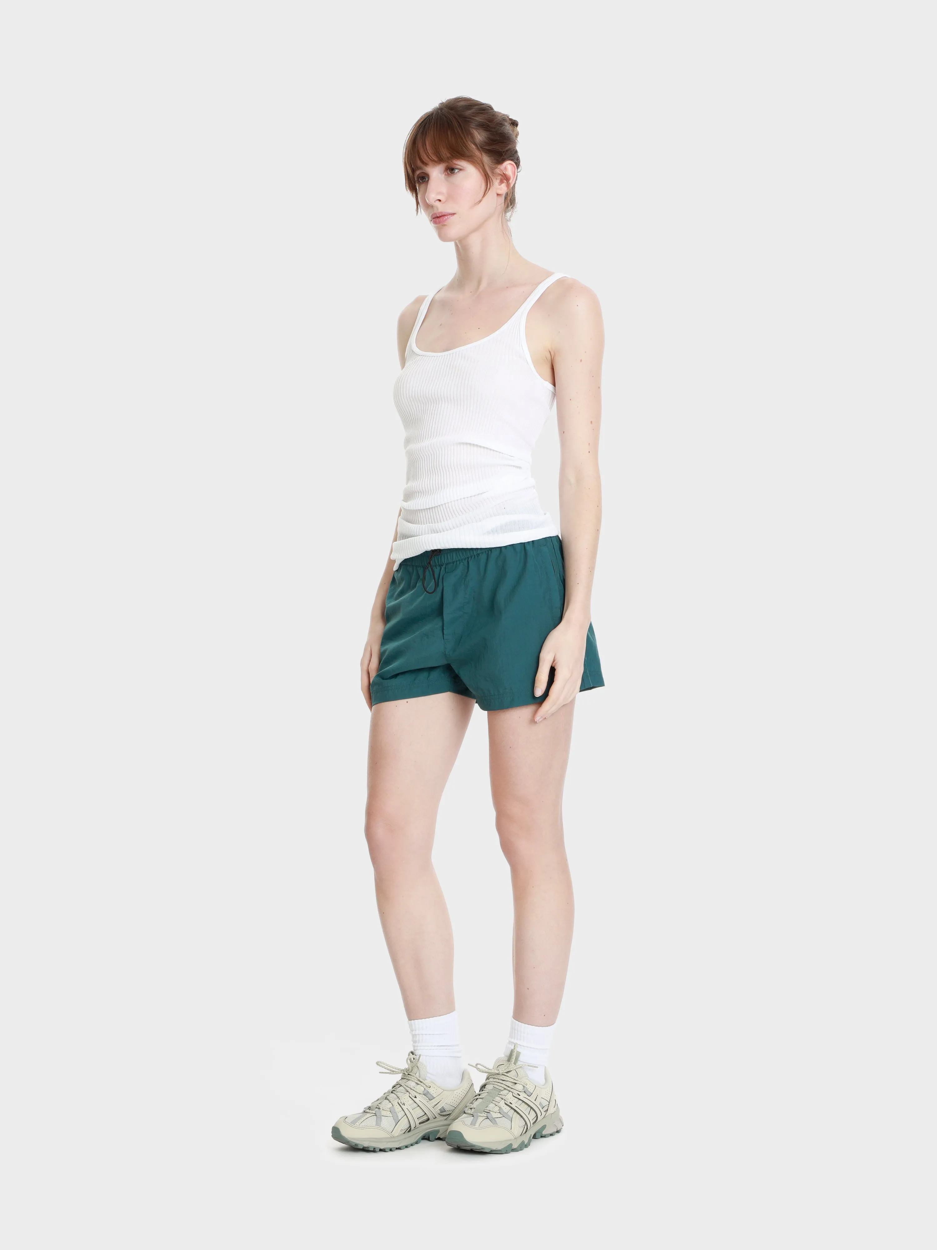 Unisex running ripstop shorts zip pockets