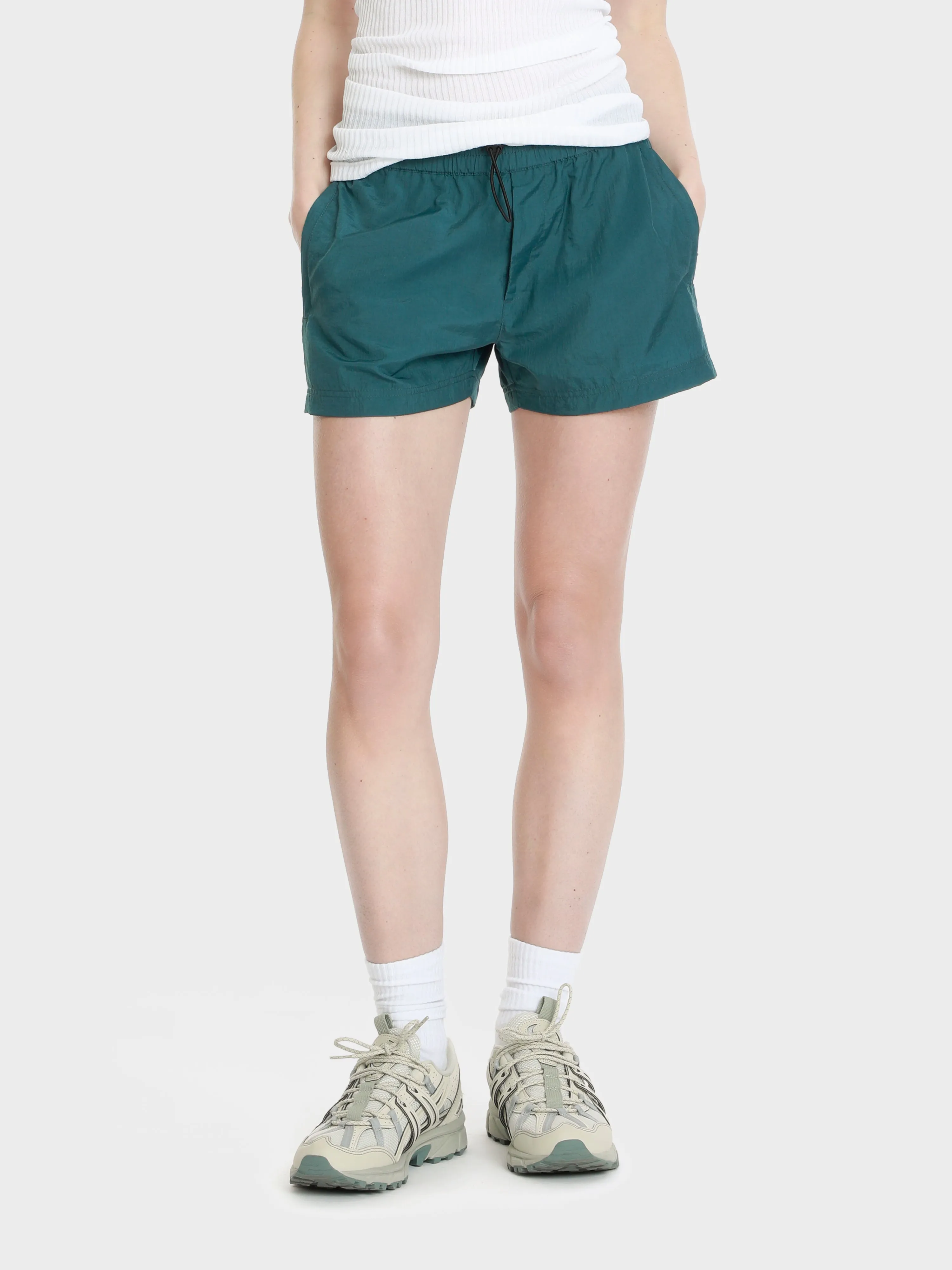 Unisex running ripstop shorts zip pockets