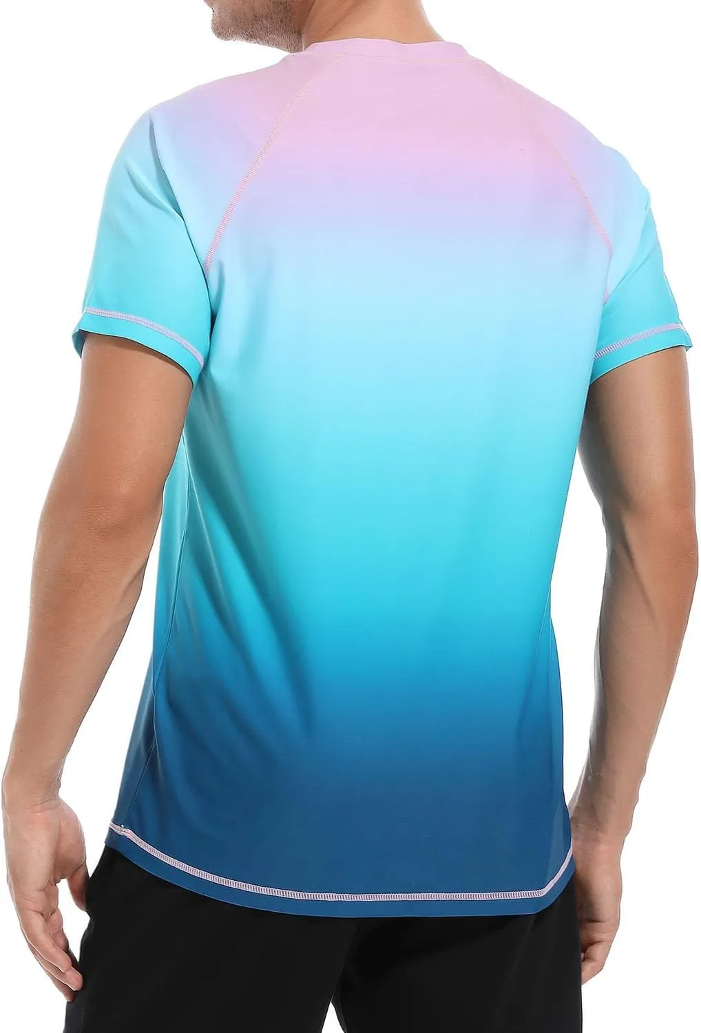 VAYAGER Men's Swim Shirts Rash Guard UPF 50  T Shirts Quick Dry Loose Fit Water Surfing Shirt
