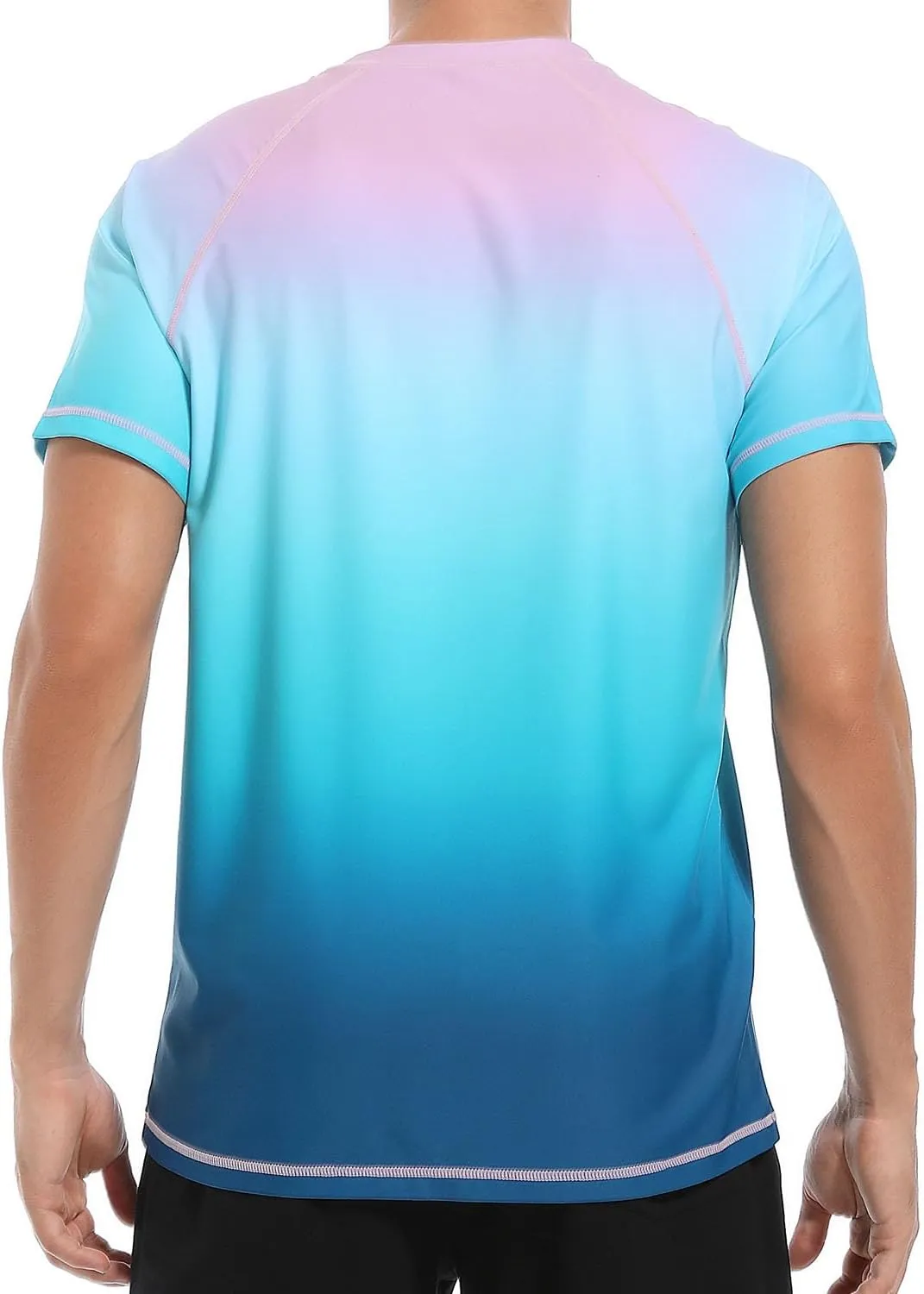 VAYAGER Men's Swim Shirts Rash Guard UPF 50  T Shirts Quick Dry Loose Fit Water Surfing Shirt