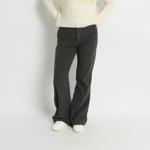 Velvet Feel Trousers With Flared Bottom - UK 12