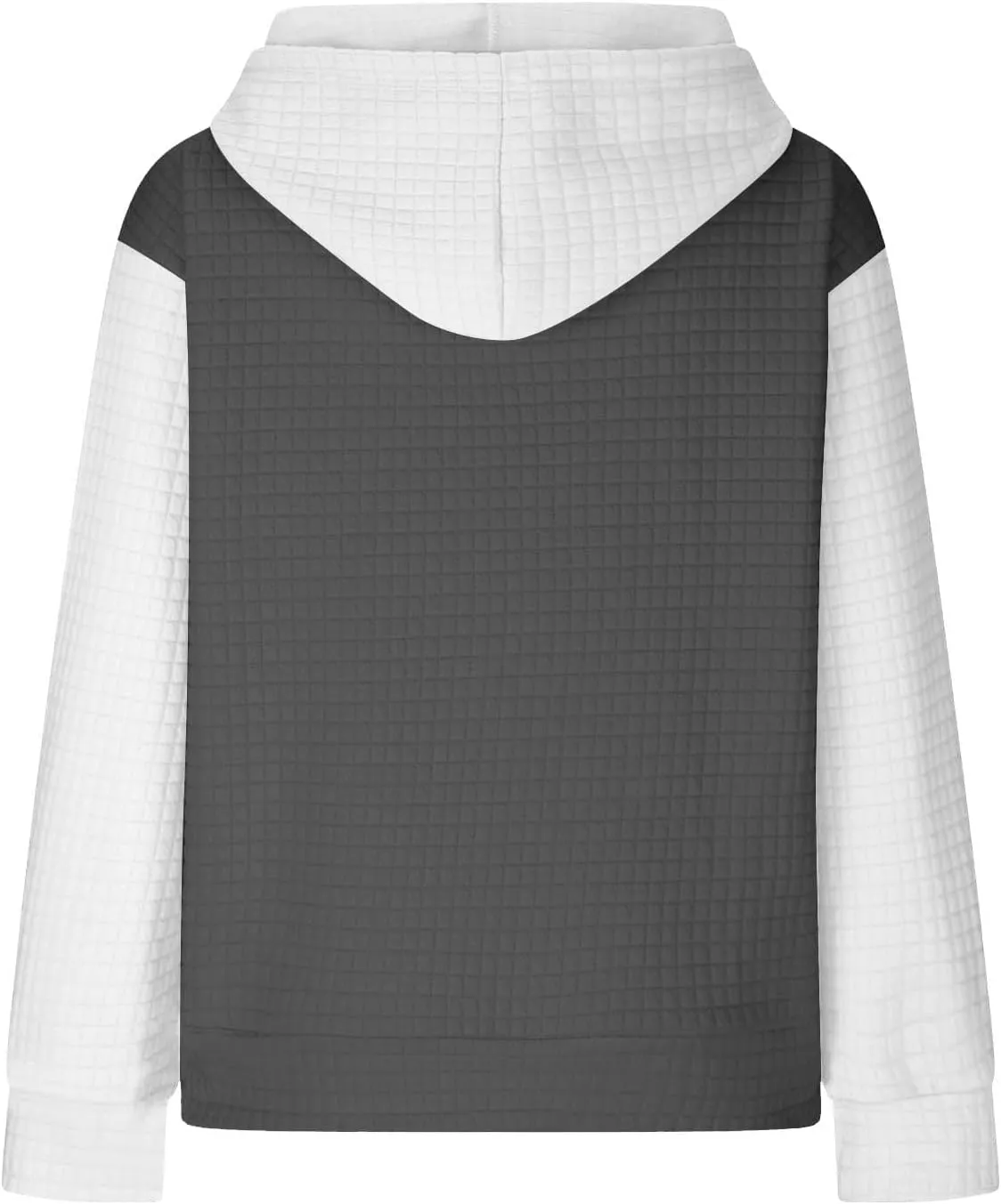 Waffle Hoodies for Women Oversized Hooded Sweatshirts Long Sleeve Color Block Pullover Tops with Pocket