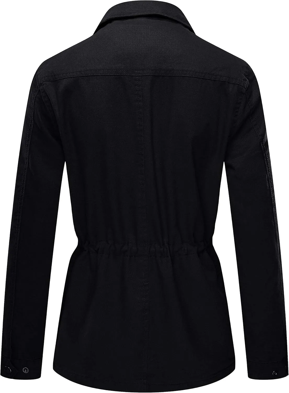 WenVen Women's Lightweight Canvas Cotton Military Jacket Utility Lapel Anorak