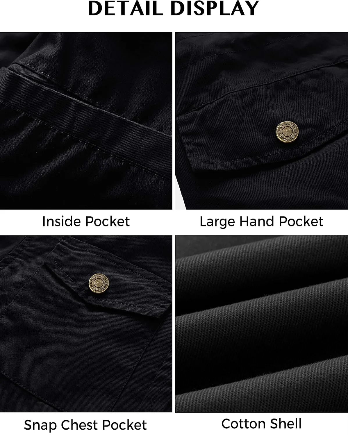 WenVen Women's Lightweight Canvas Cotton Military Jacket Utility Lapel Anorak