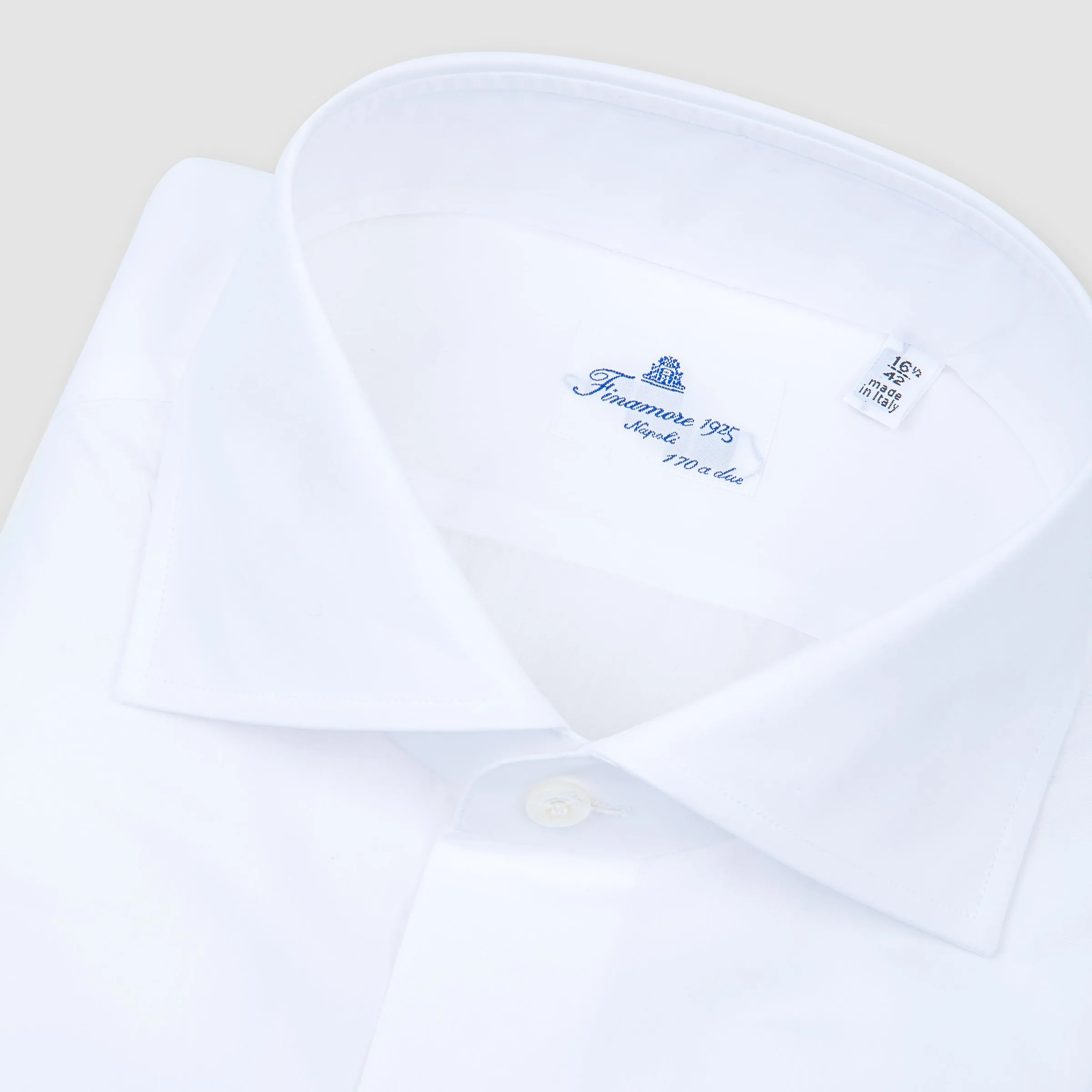 White Poplin Eduardo Spread Collar, Napoli Fit 170/2 Dress Shirt