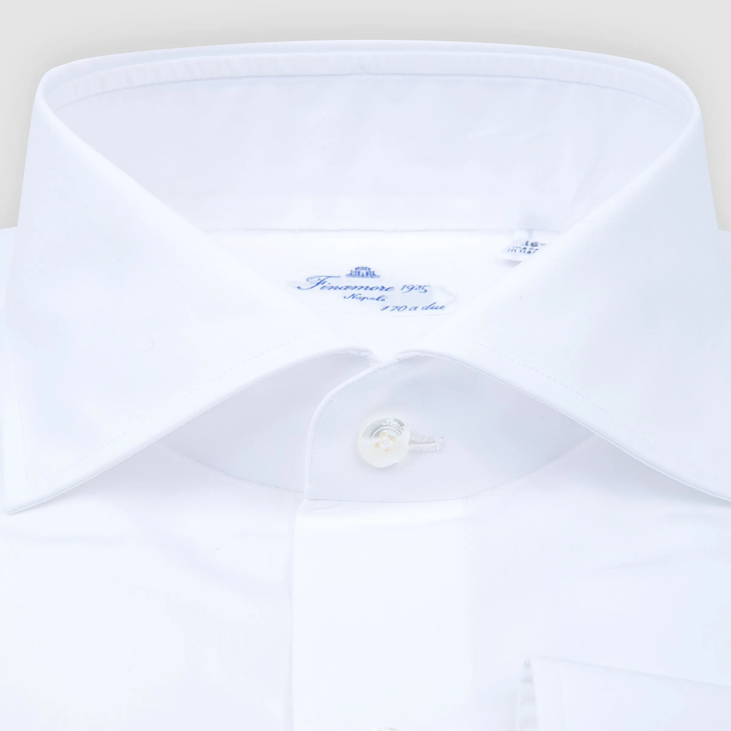 White Poplin Eduardo Spread Collar, Napoli Fit 170/2 Dress Shirt