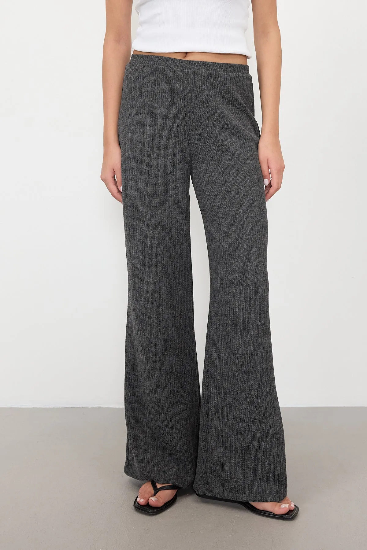 Wide Leg Trousers with Elastic Waist