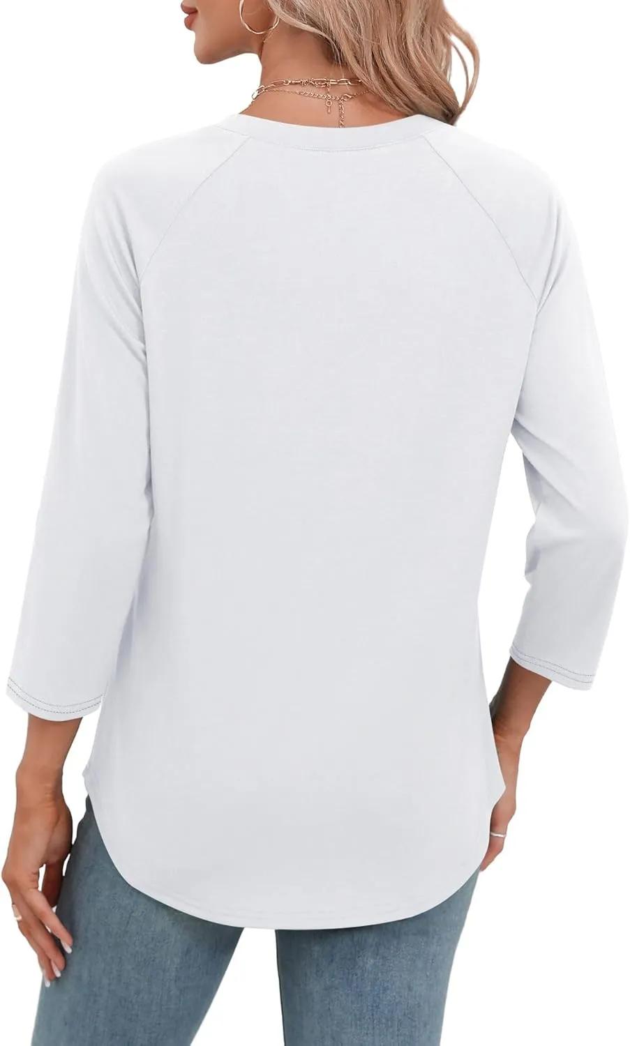 WIHOLL 3/4 Length Sleeve Womens Tops Summer Basic Business Casual Blouses 2025 Fashion