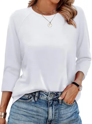 WIHOLL 3/4 Length Sleeve Womens Tops Summer Basic Business Casual Blouses 2025 Fashion