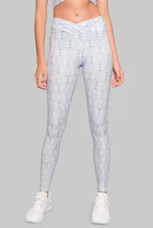 Wolven Aquarius Ruched Crossover Legging - Aquarius