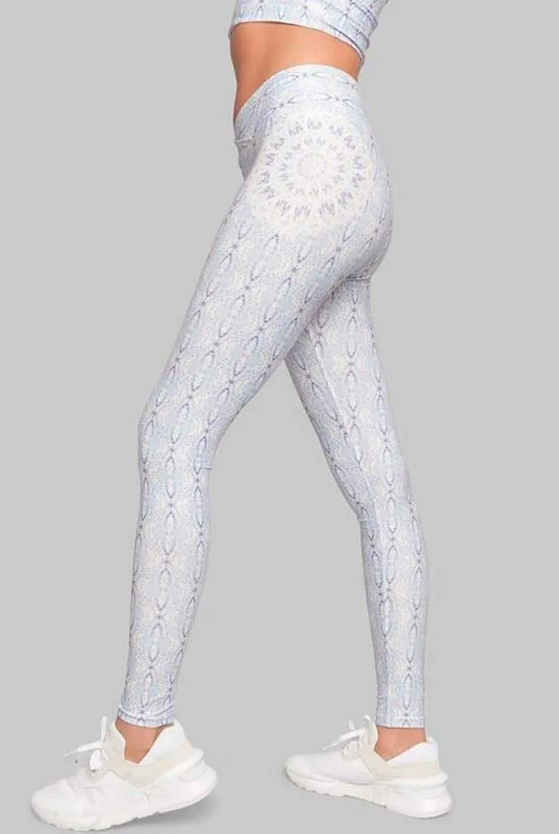 Wolven Aquarius Ruched Crossover Legging - Aquarius
