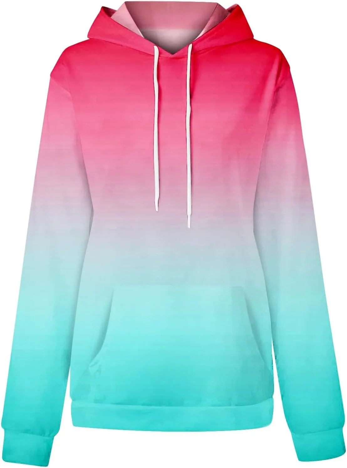 Women Casual Autumn Pullover Long Sleeve Plus Size Soft Hoodies Fashion Printed Sweatshirt with Pocket