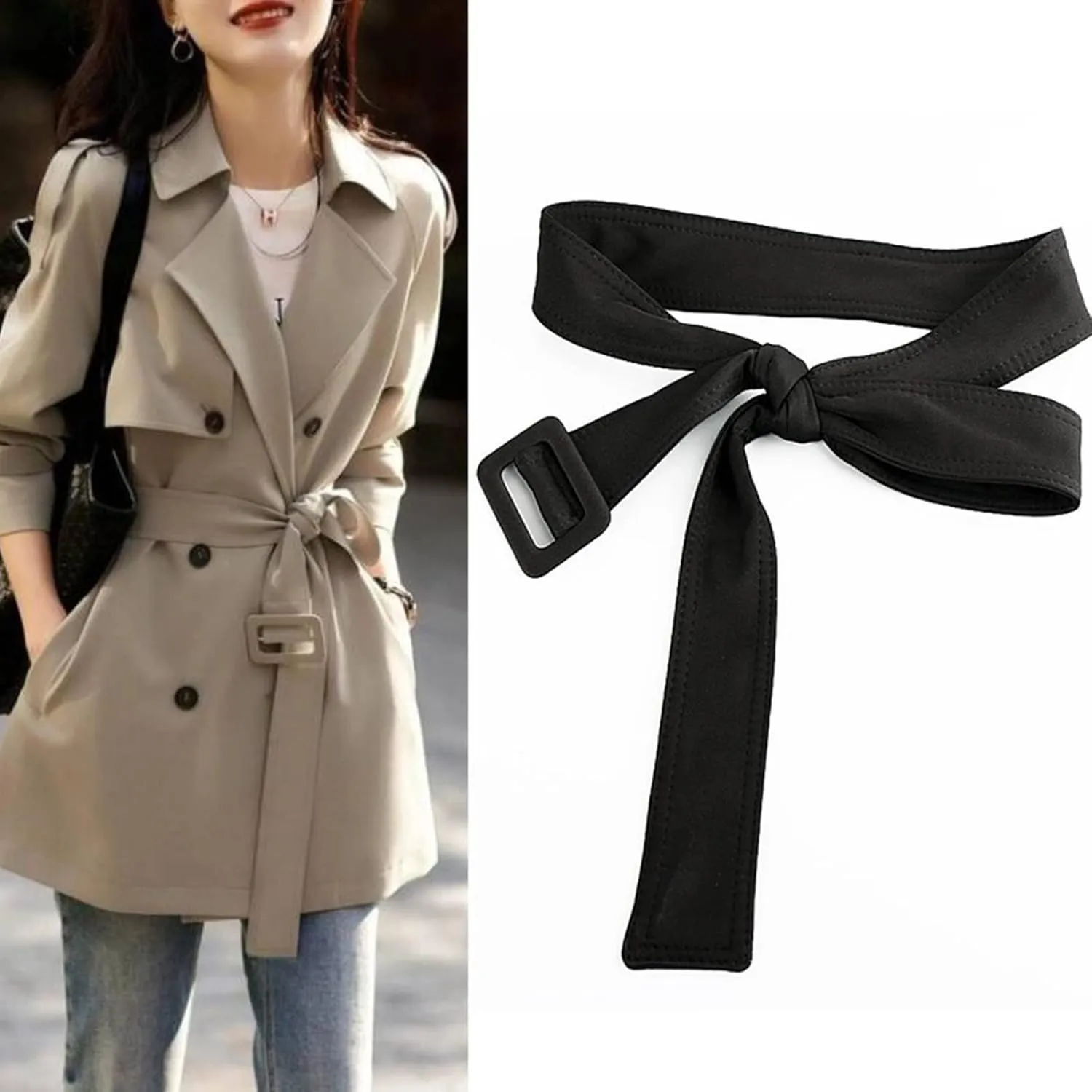 Women Trench Coat Belt Overcoat Waist Belt Coat Belt Replacement Belt For Trench Coat Men Trench Coat Replacement, Khaki