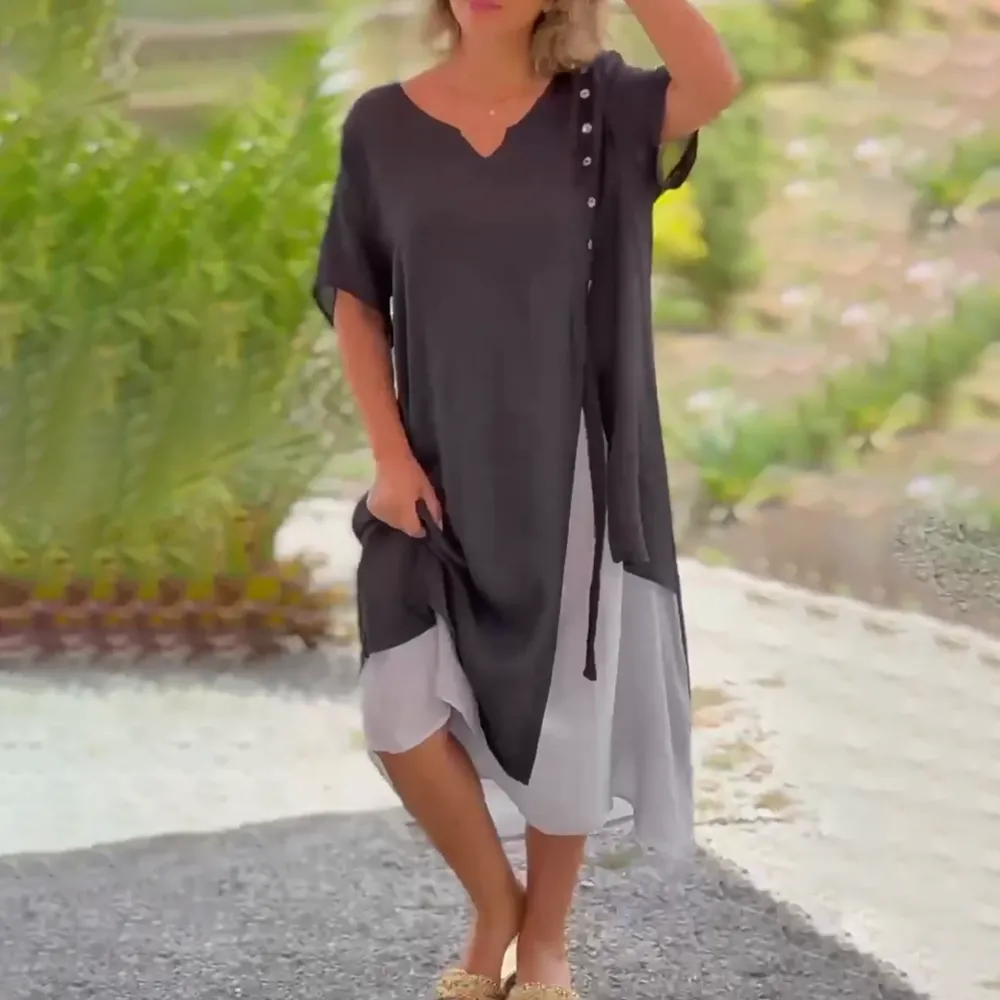 Women's Bohemian Maxi Dress | Elegant Asymmetrical Hem