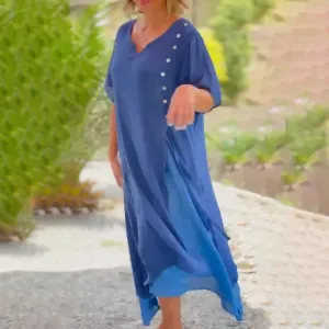 Women's Bohemian Maxi Dress | Elegant Asymmetrical Hem