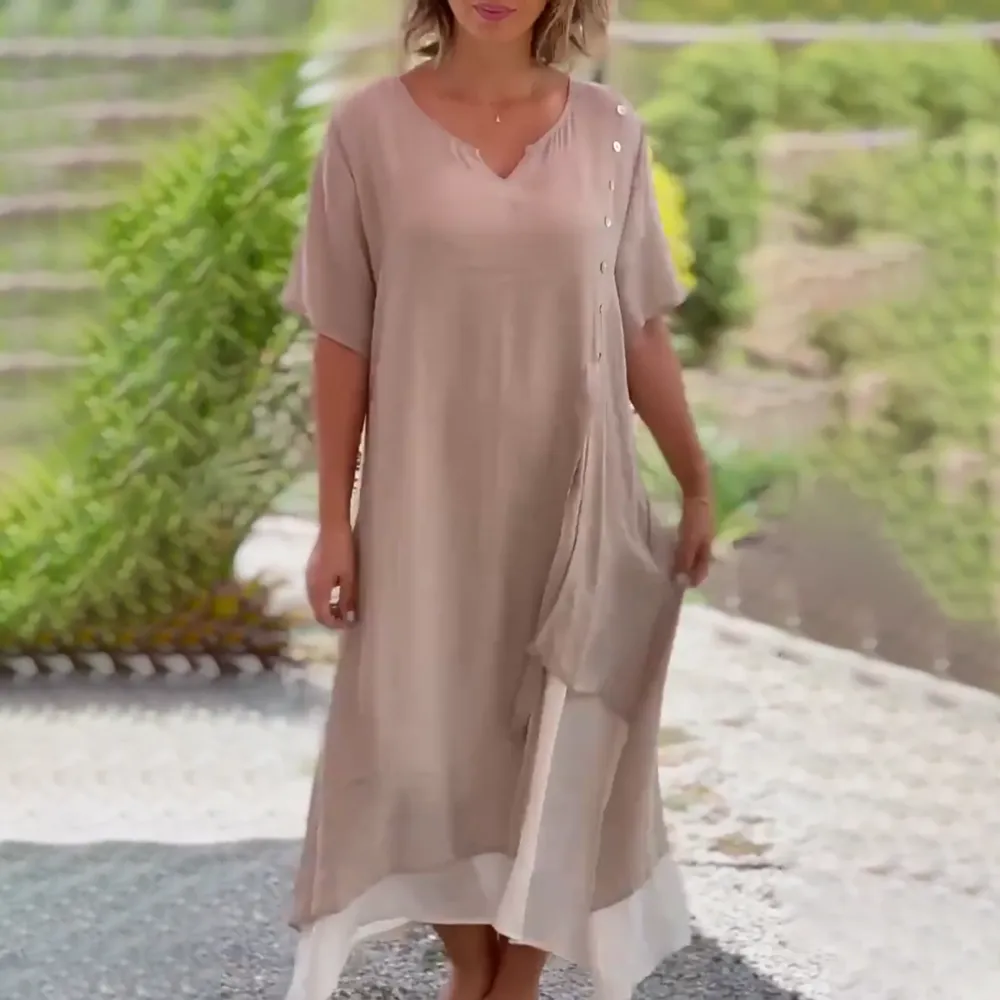 Women's Bohemian Maxi Dress | Elegant Asymmetrical Hem