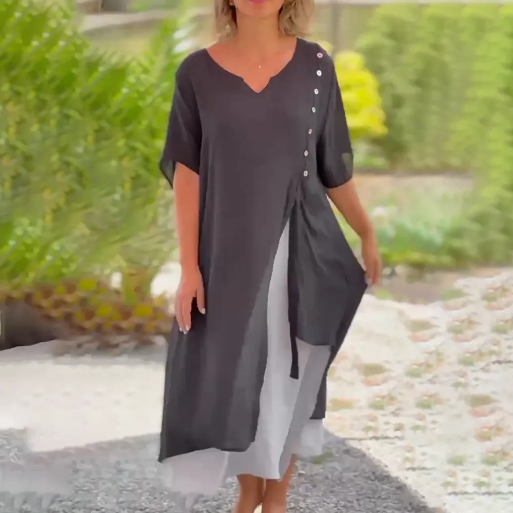 Women's Bohemian Maxi Dress | Elegant Asymmetrical Hem