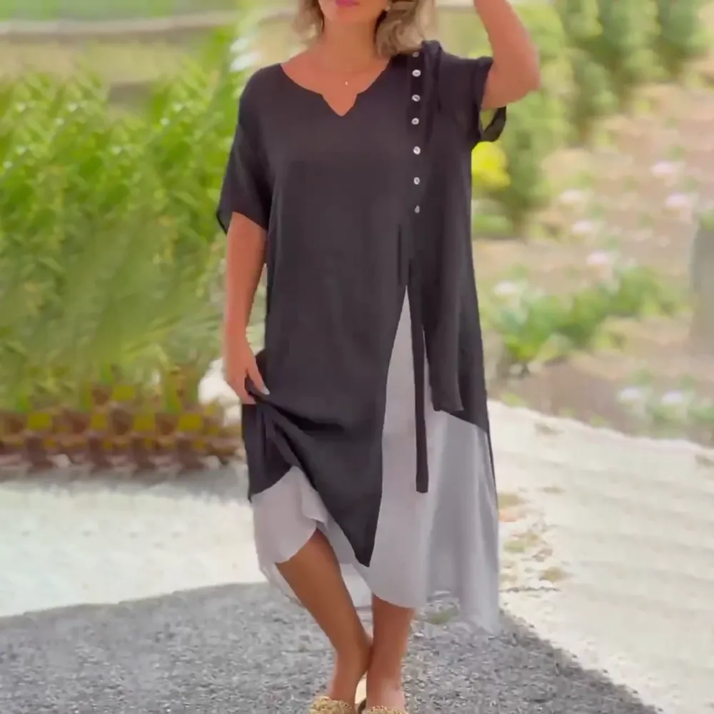 Women's Bohemian Maxi Dress | Elegant Asymmetrical Hem