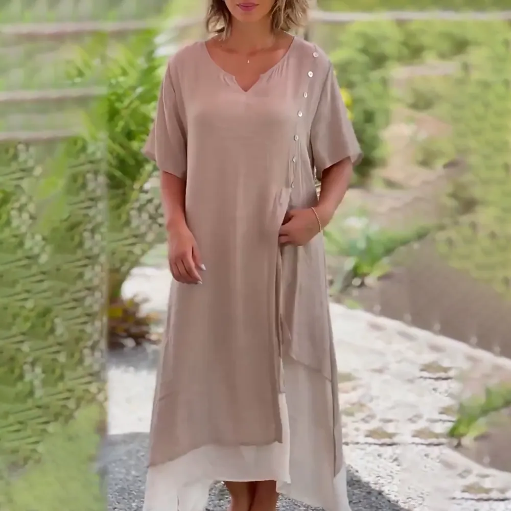 Women's Bohemian Maxi Dress | Elegant Asymmetrical Hem