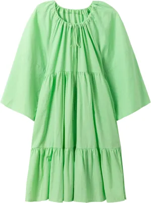Women's Casual Summer 3/4 Sleeve Pleated Babydoll Dress - Flowy Layered Lightweight A Line Party Mini Dress for Women
