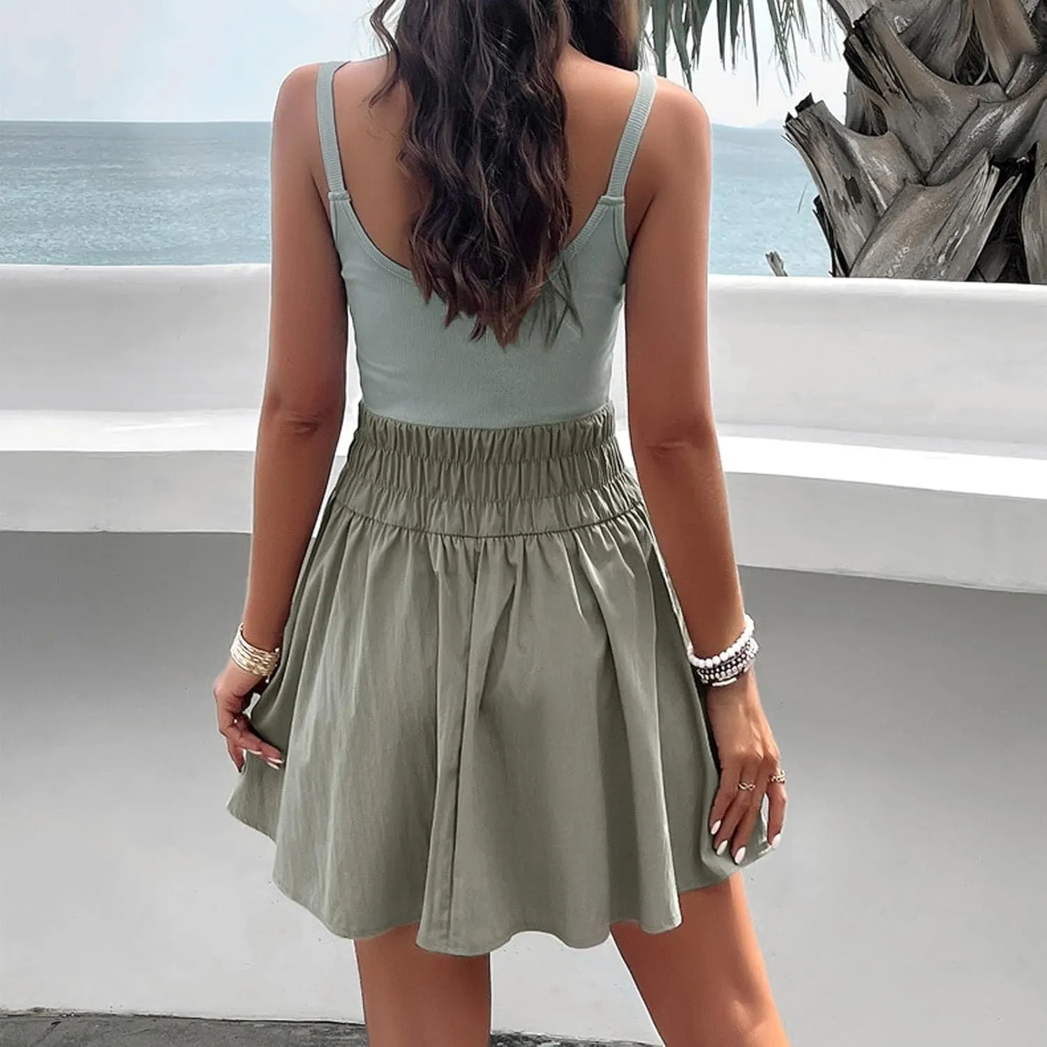 Women's Casual Sundress with Pockets Summer Boho Beach Dress Floral Blouses T-Shirts Dress Tank, S-3XL