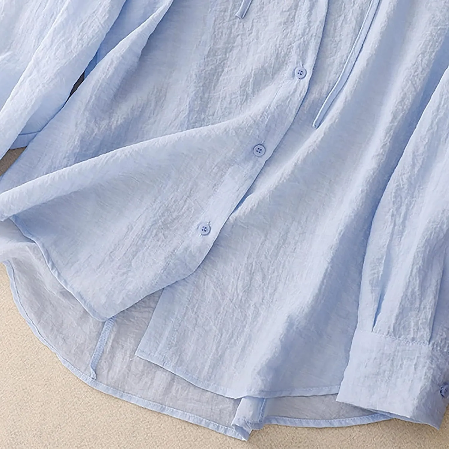 Womens Cotton Linen Hoodie Tops UPF 50  Sun Protection Shirts Long Sleeve Button Down Beach Shirt Blouses Cover up