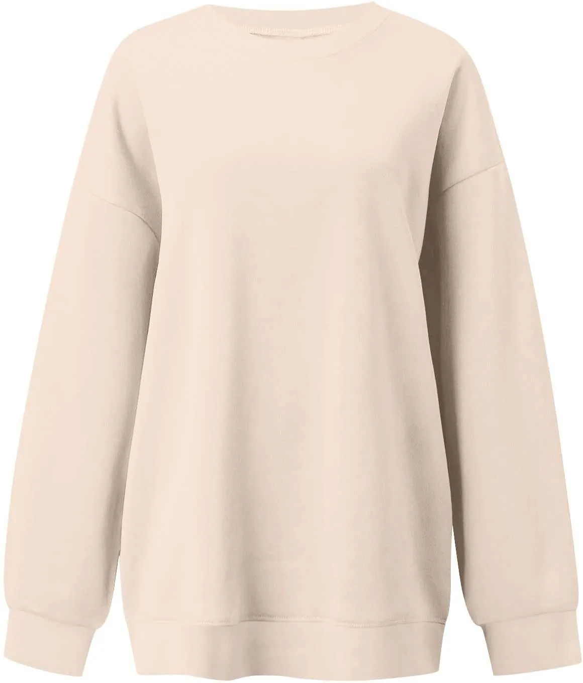 Womens Crewneck Sweatshirt Oversized Sweatshirt Fashion Long Sleeve Sweatshirt Casual Loose Pullover Solid Sweatshirt