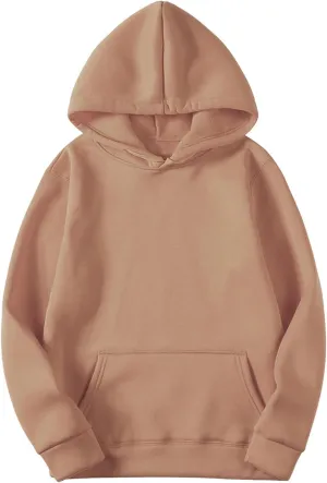 Womens Hoodie Casual Solid Color Pullover Tops Y2k Hoodie Oversized Sweatshirts Fleece Hoodies Comfy Fashion Outfits